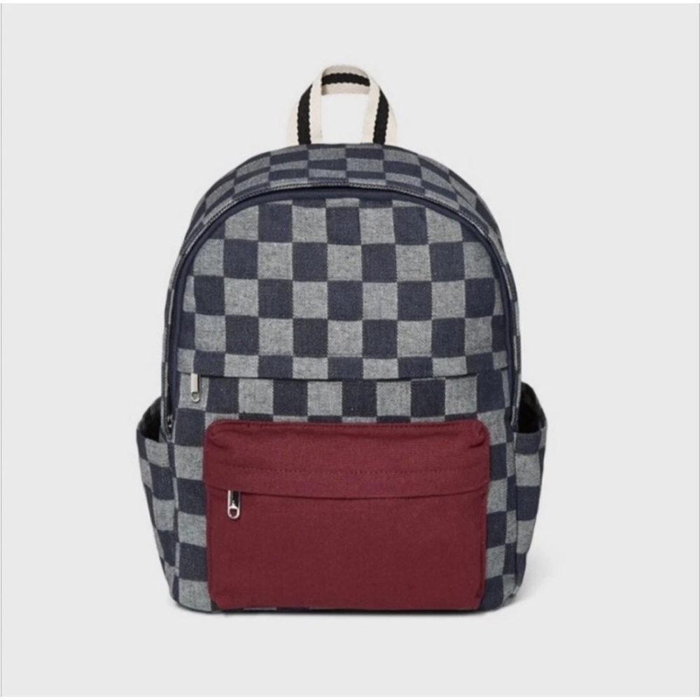 Wild Fable Checkered Gray and Red Backpack